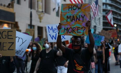 Black Lives Matter demonstrators in New York, New York, on 13 September. 