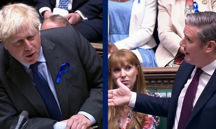Boris Johnson and Keir Starmer face each other at PMQs.