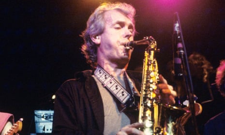 Ian McDonald performing at a Bosnian benefit concert  in New York, 1995. 
