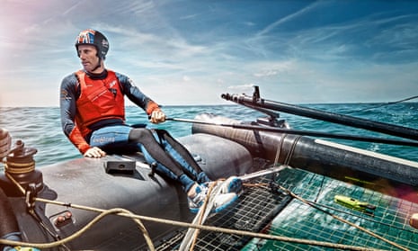 Strong to the finish: Ben Ainslie on the Solent.