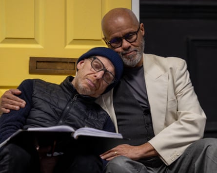 Wilmot and Steve Furst in rehearsals for While They Were Waiting.