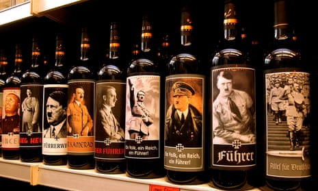 Italian-produced wine on sale in Europe with labels illustrating Hitler. 
