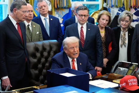 Donald Trump chafed at questions about Jeffrey Epstein, the late sex offender he socialized with for at least 17 years, after signing a spending bill in the Oval Office on Tuesday.