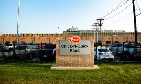 Outside the Tyson Foods Chick-N-Quick processing plant on 30 July 2021 in Rogers, Arkansas.