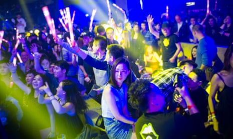 The crowd at M2 nightclub, Shanghai.