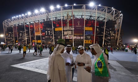 A general view of Stadium 974 in Doha.