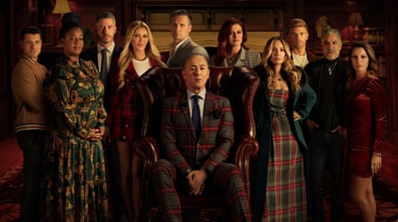 Alan Cumming, centre, and contestants in The Traitors US.