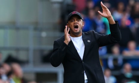 Vincent Kompany on the touchline