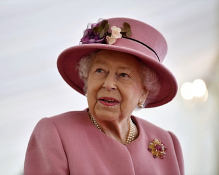 Queen Elizabeth II wearing pink