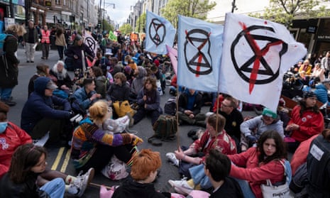 File picture of members of Extinction Rebellion who were among climate activists that protested at the Barclays bank AGM on Wednesday.