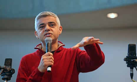 Sadiq Khan speaking at an event at City Hall last month
