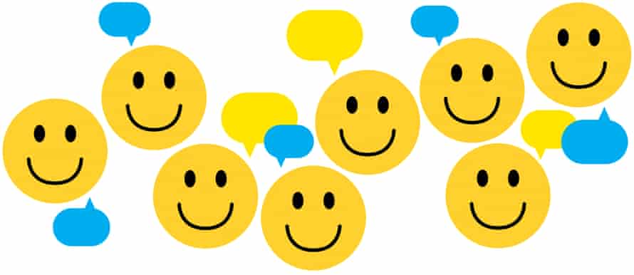 Smiley faces with speech bubbles