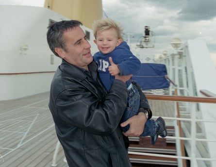 Dermot Murnaghan with son Jack on a family cruise.
