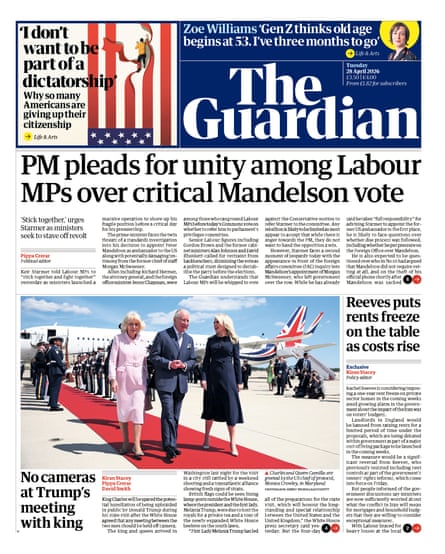Guardian front page