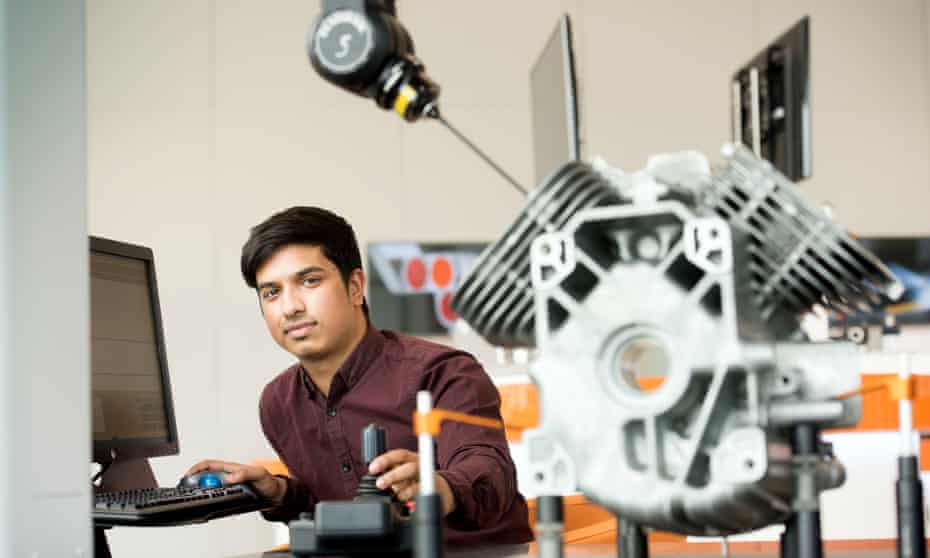 Software engineer Mohammed Choudhury, an apprentice at the Gloucestershire metrology company Renishaw.