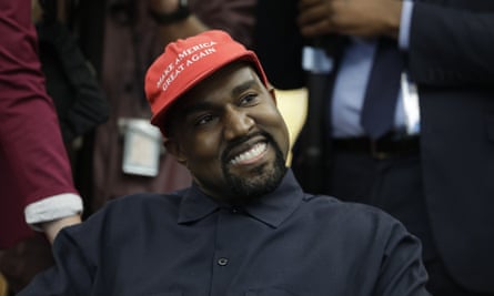 Ye wears a Maga hat during a meeting with Donald Trump in October 2018.