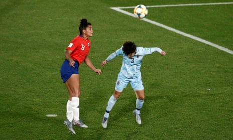 Chile’s Maria Urrutia scores their second goal.