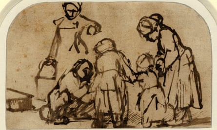 Rembrandt’s A Child Being Taught to Walk (c1656). Photograph: The Trustees of the British Museum