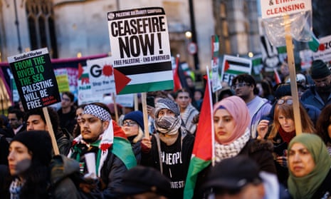 Palestine Solidarity Campaign protest outside Parliament, as Gaza vote is due on ceasefire<br>epa11170726 Pro-Palestinian protesters gather at Parliament Square as British MPs are debating a motion in Parliament on calling a ceasefire in Gaza, in London, Britain, 21 February 2024. Britainâ€™s opposition Labour Partyâ€™s amendment calls for an 'immediate humanitarian ceasefire' against the governmentâ€™s amendment calling for an 'immediate humanitarian pause' in Gaza.  EPA/TOLGA AKMEN