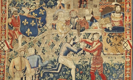 A black trumpeter in a detail of a tapestry, 1520