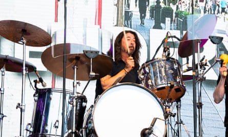 Dave Grohl plays with the Pretenders on the Park stage.