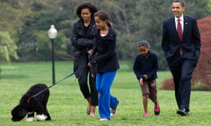 The Obamas with Michelle’s dog Bo