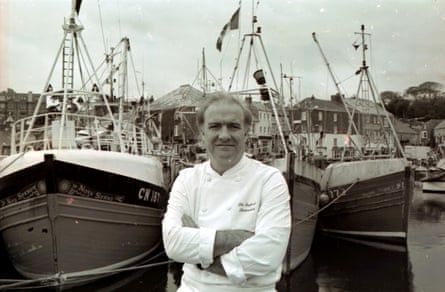Stein outside the Padstow restaurant in 1995.
