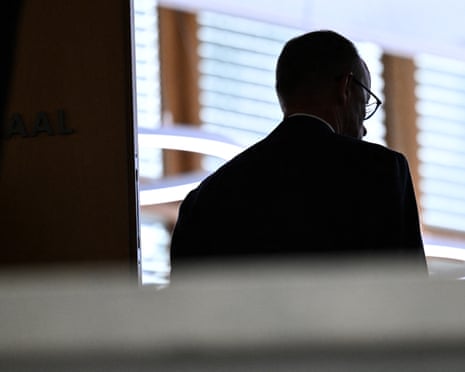 German chancellor Friedrich Merz, also leader of Germany's conservative Christian Democratic Union (CDU) party, arrives for the CDU's leadership meeting in Berlin.
