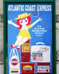 Old 50s-style British Railways poster for the Atlantic Coast Express on the Swanage steam railway