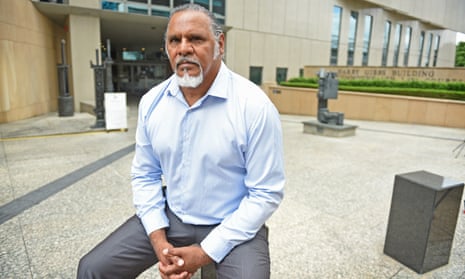 Adrian Burragubba, spokesman for the Wangan and Jagalingou (W&amp;J) Traditional Owners’ Council, outside the Federal Court in Brisbane in Noevmber 2015. 
