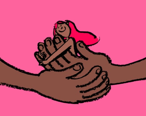 illustration of child cradled in protective hands