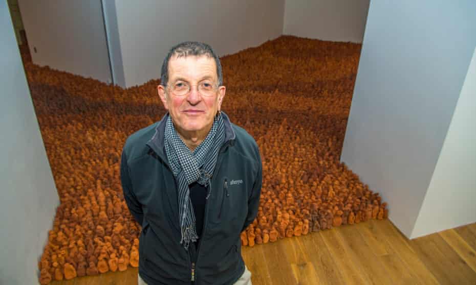 Antony Gormley with his Field for the British Isles art installation at Firstsite gallery in Colchester.
