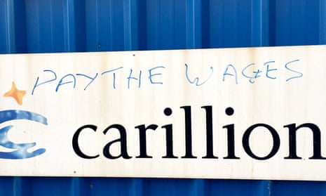 Graffiti at the site of the Royal Liverpool hospital, which was being built by Carillion
