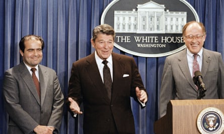 President Ronald Reagan announces the nomination of Antonin Scalia