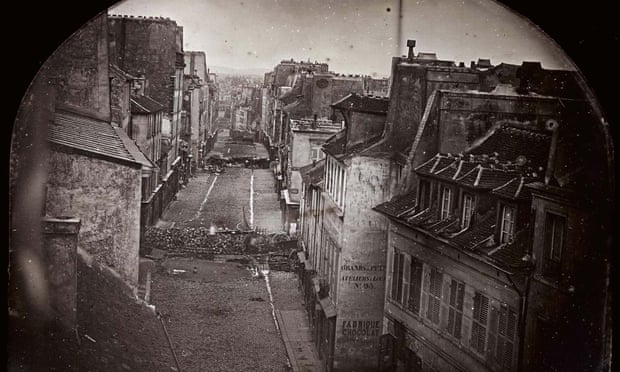 Daguerreotype image showing the rue St Maur in Paris during the revolts of 25 and 26 June 25 1848.