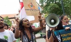 Activist Patience Nabukalu  protest during the Climate Social Camp March on July 29, 2022 in Turin, Italy. Fridays For Future is a global climate strike movement by school students that was mediatised in August 2018 with Swedish pupil Greta Thunberg.<br>2JK1G3H Activist Patience Nabukalu  protest during the Climate Social Camp March on July 29, 2022 in Turin, Italy. Fridays For Future is a global climate strike movement by school students that was mediatised in August 2018 with Swedish pupil Greta Thunberg.
