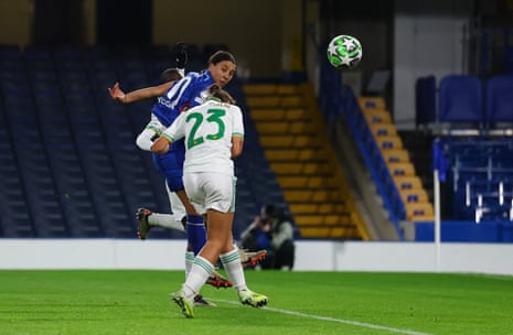 AS Roma's Valentina Bergamaschi scores an own goal under pressure from Sam Kerr.