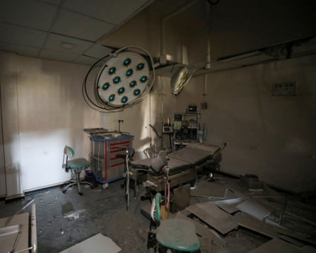 Rubble lies on the floor at Al Basma IVF Centre after it was struck by an Israeli shell in 2024.