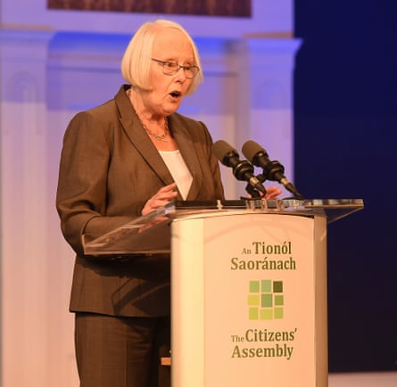 Mary Laffoy speaks during the citizens’ assembly set up to deliberate on Ireland’s strict abortion regime.
