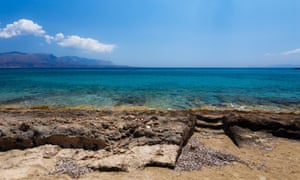 Ruins of Old Town Pavlopetri on the exotic beach of Pound in Laconia, Peloponnese, Greece.