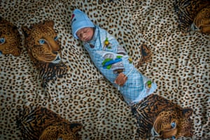 A newborn boy at the maternity hospital in Stepanakert, Artsakh, which is considered to be part of the Republic of Azerbaijan
