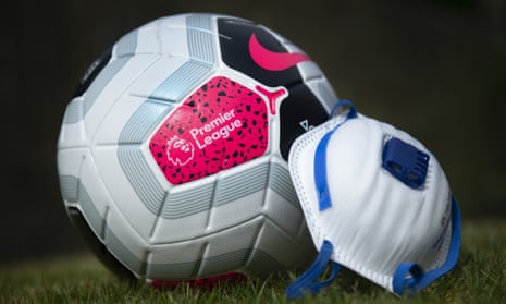 Premier League ball and mask