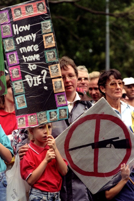 A pro-gun control demonstration in Sydney after the Port Arthur massacre.