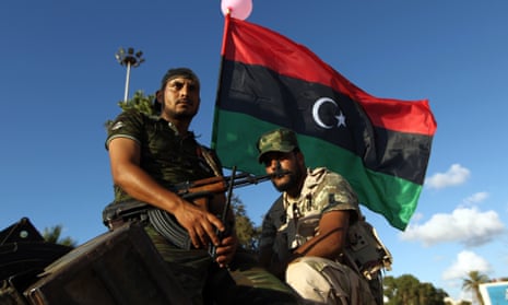 Libyan troops loyal to Khalifa Haftar in Benghazi.