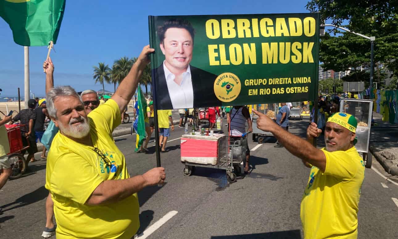 Los seguidores de Bolsonaro salen a las calles de Río y aclaman al nuevo héroe Elon Musk