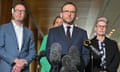 Greens leader Adam Bandt and colleagues