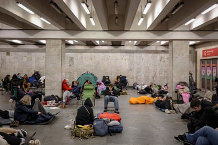 People take shelter in the underground