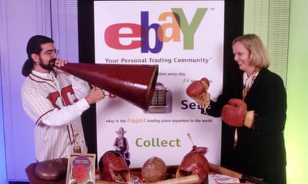 Chairman and founder of eBay Pierre Omidyar with CEO Meg Whitman, California, 1998
