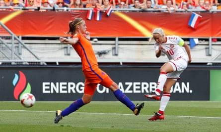 Denmark lost their play-off match against Netherlands, despite Harder’s well taken goal.