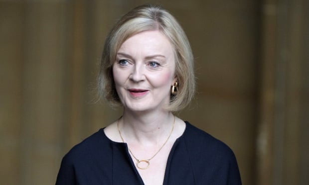 Liz Truss leaving Westminster Hall after the House of Commons and the Lords met on Monday to express their condolences.